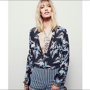 Free People Easy Girl Printed Top